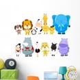 thumbnail image 1 of Set Zoo Animals Wall Decal by Wallmonkeys Peel and Stick Graphic (48 in W x 44 in H) WM274399, 1 of 4