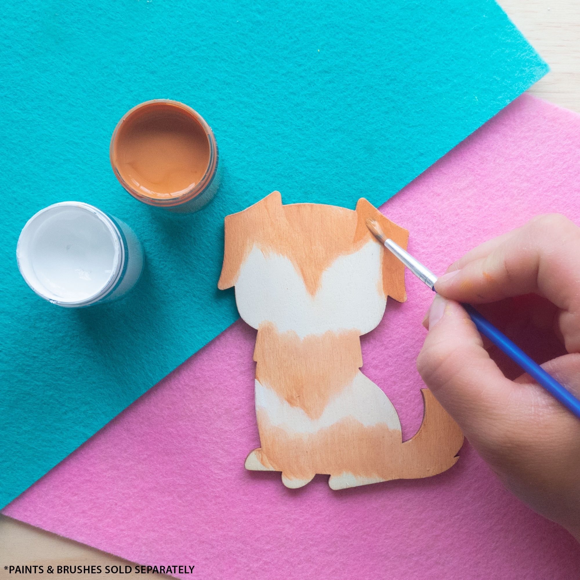 Hello Hobby Wood Dog Shape, Ready-to-Decorate Die-Cut Shape, 3.5" x 0.145" x 4", 0.03 lbs
