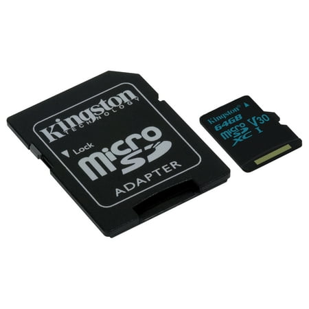 64GB microSDXC Canvas Go 90R/45W U3 UHS-I V30 Card + SD