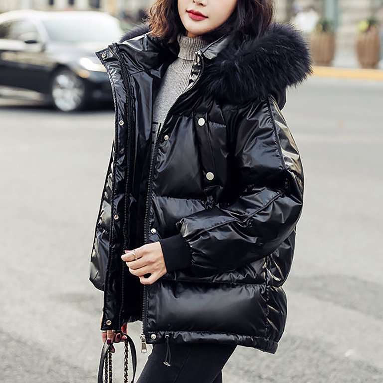 Jinhomg Trendy Winter Jacket for Women Plus Size Casual Faux Fur