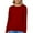 Rouge, variante sur LANPULUX Chandail pour Femmes en Laine Mérinos 100 Pure à Manches Longues, Col Roulé, Col Rond, Haut pour Femme, Chandail pour Femme
