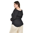 thumbnail image 3 of Blusa con detalle de borlas Roman Fashion /Tallas Extras, 225 (Negro) negro 42, 3 of 5