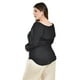 thumbnail image 3 of Blusa con detalle de borlas Roman Fashion /Tallas Extras, 225 (Negro) negro 38, 3 of 5