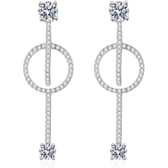 1.6 Carat Moissanite Earrings Dangle Diamond Earrings for Women Moissanite Earrings Dangle Women's Drop & Dangle Earrings Sterling Silver Wedding Earrings for Brides WIth GRA