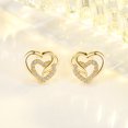 thumbnail image 1 of Nuevos pendientes de plata de ley 925 con forma de corazón, circonita AAA a la moda para mujer, exquisitos accesorios de joyería para novia y estudiante, boda, 1 of 2