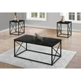 thumbnail image 3 of Monarch Specialties Table Set, 3pcs Set, Coffee, End, Side, Accent, Living Room, Metal, Laminate, Black Marble Look, Contemporary, Modern, 3 of 4