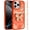 Cosmic Orange, variant on XPM for iPhone 16 Pro Max (6.9") Phone Case, Glitter 3D Butterfly Design Bling Metallic Edge Hybrid Stand Drop Protection TPU Shockproof Cover for Iphone 16 Pro Max (Gold)