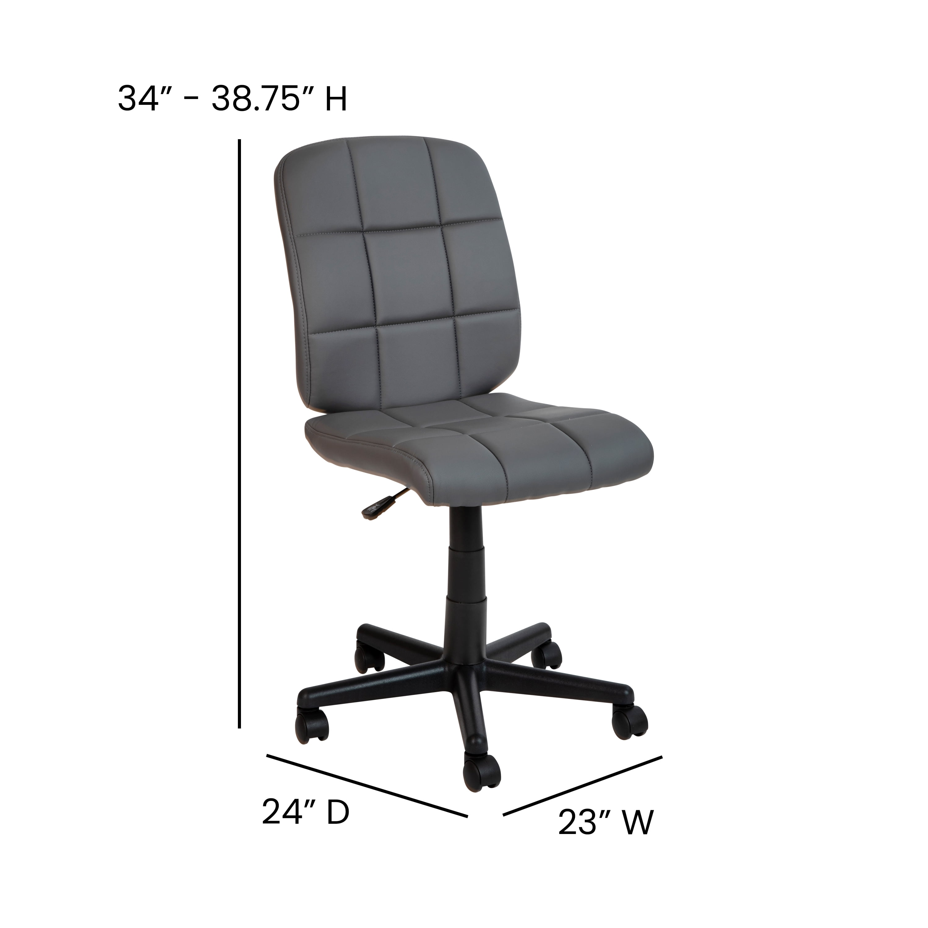 Flash Furniture Mid-Back Gray Quilted Vinyl Swivel Task Office Chair