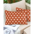 thumbnail image 2 of Outdoor Waterproof Throw Pillow Covers Set of 2 Orange Polka Dots Decorative Pillowcases Lumbar Outdoor Pillows Cushion Case 20x12 Inch Cute Solid Color Patio Pillows for Couch Sofa Bed Garden, 2 of 9