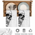 thumbnail image 5 of Horror Skull Kitchen Towels Set of 4, Black Skeleton Spooky Halloween Absorbent Dish Towels for Kitchen, Microfiber Hand Towel, Quick Drying Tea Towel for Cleaning Decorative Dishcloths, 5 of 7