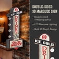 thumbnail image 2 of Licensed Pepsi Bottle Double-Sided LED Plaque 25" Vintage Light Up Wall Decor Retro Soda Logo Marquee Sign for Man Cave Bar Garage Game Room Battery Powered Metal Wall Art, 2 of 7