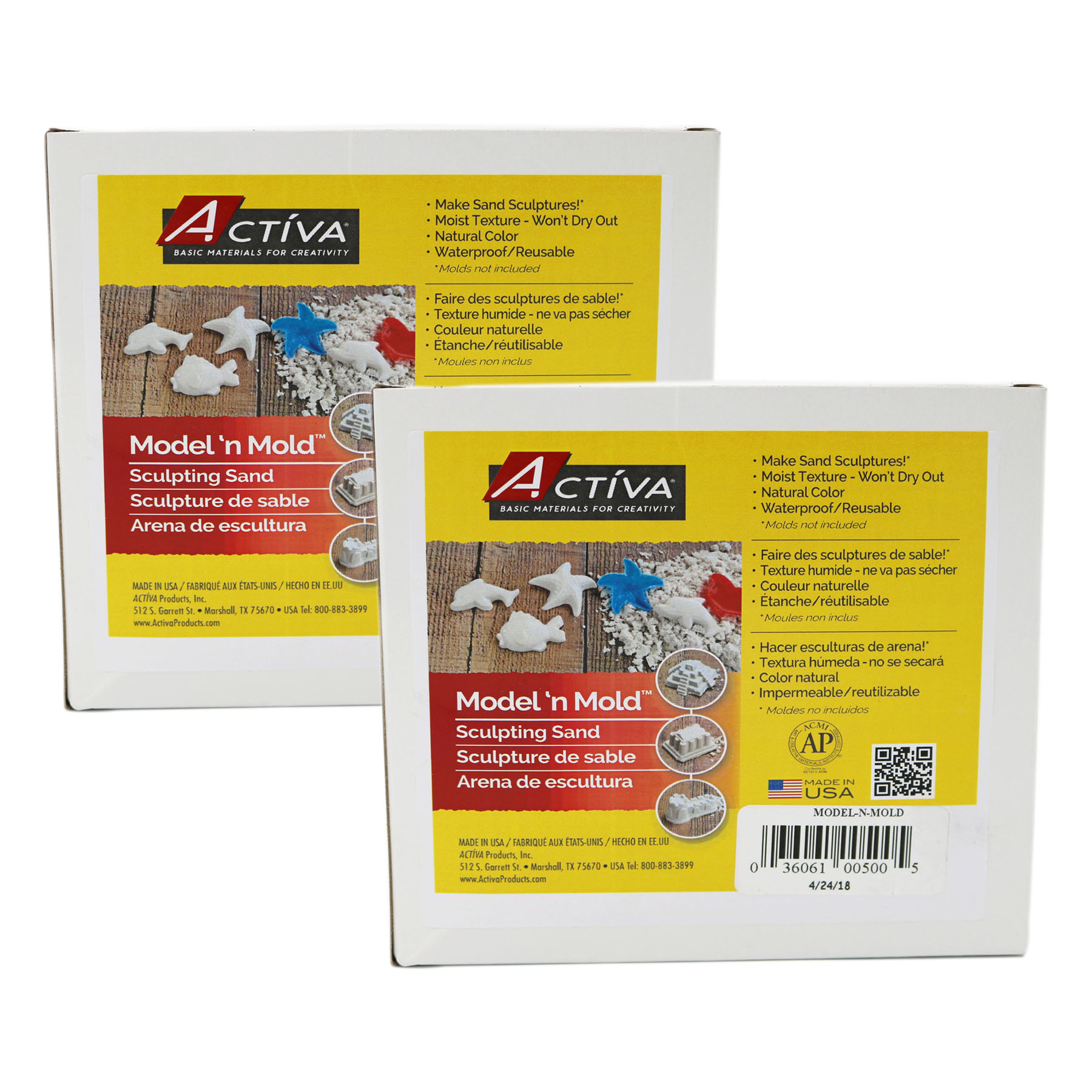 ACTVA Model 'n Mold Sculpting Sensory Sand, 3 lbs. Per Pack, 2 Packs