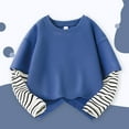thumbnail image 4 of YUSIM Boys Striped Cotton T Shirts- Fashion Casual Long Sleeve Crewneck Kids Spring Tops Clothes Blue Size 6, 4 of 6