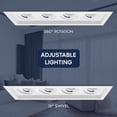thumbnail image 3 of LUXRITE 4-Head Rectangular Regressed Gimbal LED Recessed light, 360 + 15 Swivel, 5CCT, 15W, 1000LM, 60, Dimmable 4 Pack, 3 of 7
