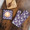 thumbnail image 5 of Purple French Bulldog Kitchen Oven Mitt and Pot Holder Sets 2 Pcs for Baking, Cooking and Grilling, Heat Resistant Up To 392 °F, 5 of 7