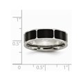 thumbnail image 2 of Mens Titanium 6mm Black Enamel Flat Polished Wedding Band Ring, 2 of 5
