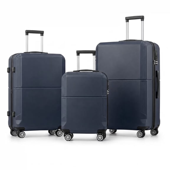 MAYEERTY 3-Piece ABS Hardshell Luggage Set, Lightweight Durable Suitcases with Spinner Wheels and TSA Lock, 20/24/28 Inch