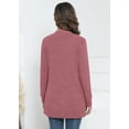 thumbnail image 7 of SHOWMALL Women's Ribbed Knit Cardigan Sweater, Dusty Rose XL V-Neck Button Down, Long Sleeve, Soft Brushed, Pockets, Layering for Fall/Winter, 7 of 7