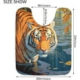thumbnail image 4 of Dreamtimes Bathroom Rug Toiletry Mat Set Vintage Tiger in Water Print, Soft Absorbent Bath Rug and U-Shaped Contour Toilet Rug, Non-Slip Bath Carpet Bath Mats for Bathroom 24"x16"+24"x20", 4 of 5