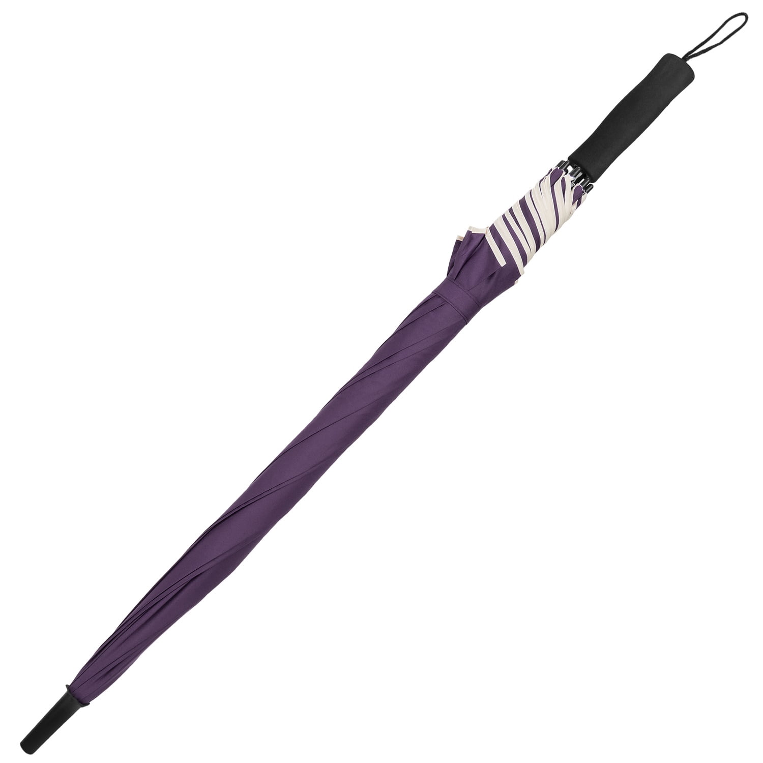 Polyester Beige Trim Automatic Rain and UV Ray Resistant 8 Framed Travel Two Person Long Umbrella