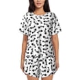 thumbnail image 1 of Fotbe Fish Bone Conjunto de Pijama Estampado para Mujer, 2 Piezas, Ropa de Dormir con Camiseta de Manga Corta y Shorts Suaves-XX-Large, 1 of 6