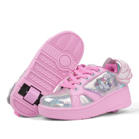 Tenis Patín Para Niña Onix Alas Unicornio Plata Con Rosa. Onix 000ONIX1B9C