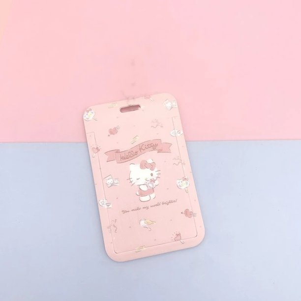 Kawaii Sanrio Cinnamoroll My Melody Anime Keychain Pendant Purin Dog Cat Cute Card Holder Plastic Lanyard Card Holders for Girl