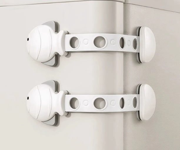 1 set of child safety locks, protective drawer buckles - baby anti-hand pinch cabinet door locks, refrigerator baby anti-opening multifunctional child locks