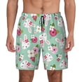 thumbnail image 3 of Uemuo Bunny And Rose Pattern Mens Swim Trunks Quick Dry Board Shorts with Mesh Lining, Stretch Beach Shorts Quick Dry No-Chafing Board Shorts-Small, 3 of 9
