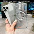 thumbnail image 3 of for iPhone 13 Pro Case Magnetic Gradient Glitter [ Compatible with MagSafe ], Bling Love Heart Clear Phone Case, Camera Protection Sparkly Slim Soft Back Cover for Women Girls - Silver, 3 of 11