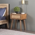 thumbnail image 3 of Pemberly Row Modern Solid Wood One-Drawer Nightstand in Walnut, 3 of 5