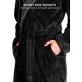 thumbnail image 3 of Men's Hooded Fleece Plush Soft Shu Velveteen Robe Full Length Long Bathrobe, 3 of 6