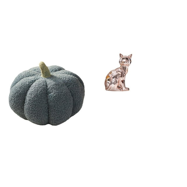 Escultura De Almohada De Peluche De Gato Y Calabaza De Halloween, Cojín Decorativo Para Sofá, Figura De Animal, Adorno Artesanal Para Cama, Dormitorio, Decoración De Habitación