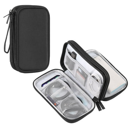 Electronic Organizer Travel Case Small Mesh Zipper Pouch Bag Storage Organizer Travel Accessories Black 1 Pack