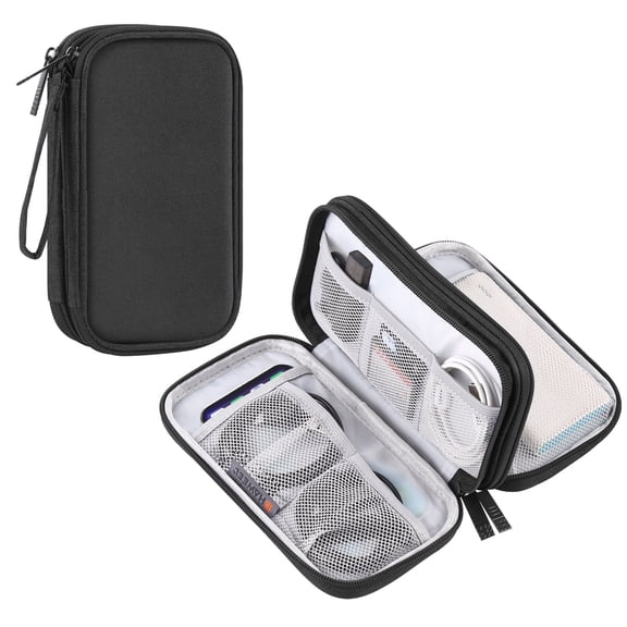 Electronic Organizer Travel Case Small Mesh Zipper Pouch Bag Storage Organizer Travel Accessories Black 1 Pack