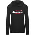 thumbnail image 2 of Women's Levelwear  Black Ottawa Senators Slender Monument Raglan Pullover Hoodie, 2 of 3