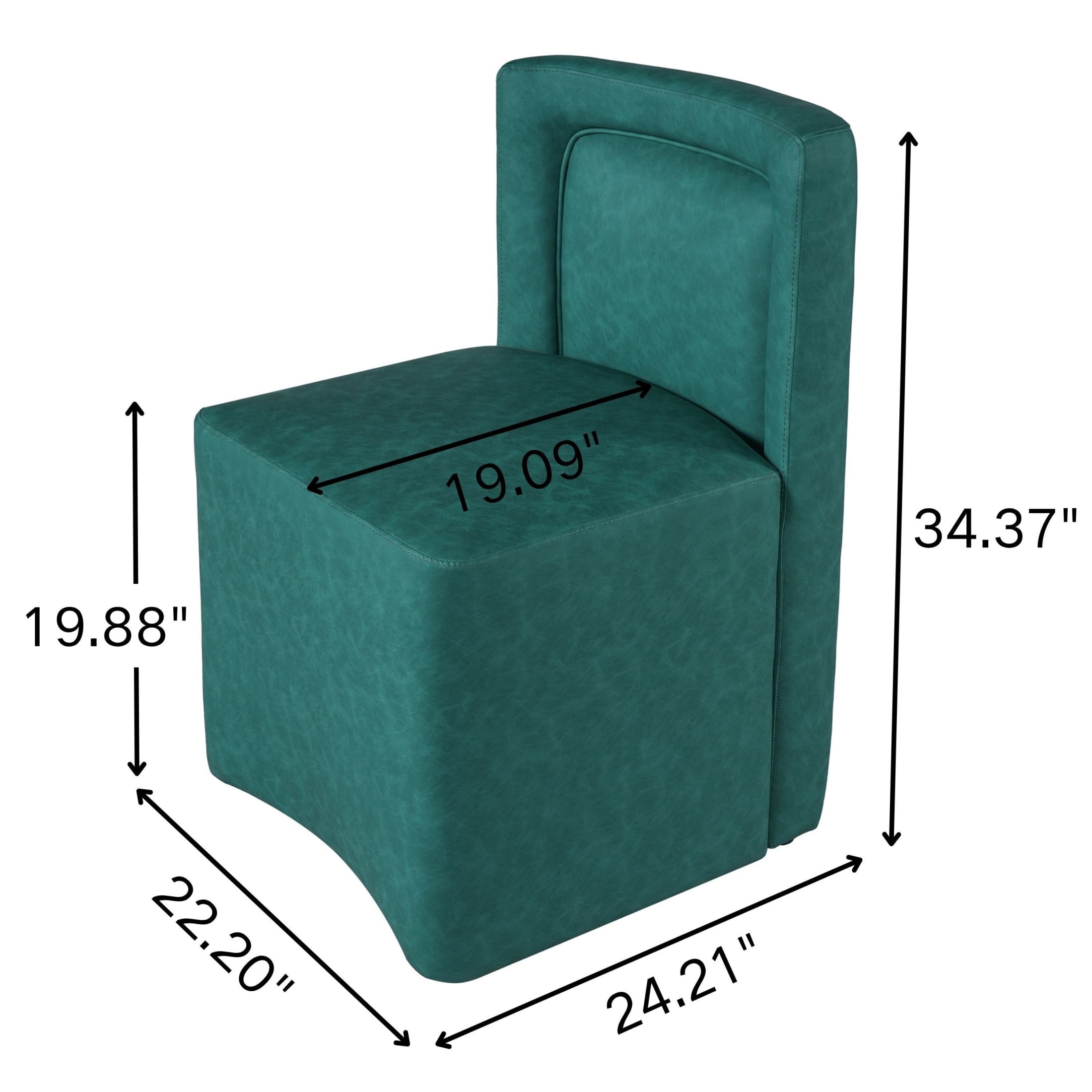 Christopher Knight Home Modern PU Upholstered Armless Dining Chairs, Green, Set of 2