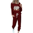 thumbnail image 3 of BiZtdJrK Women's Graphic Tracksuits Cute Ghost Halloween Party 2 Piece Casual Sets Lightweight Jogger Workout Athletic Outfits with Pockets AA-Wine L, 3 of 5