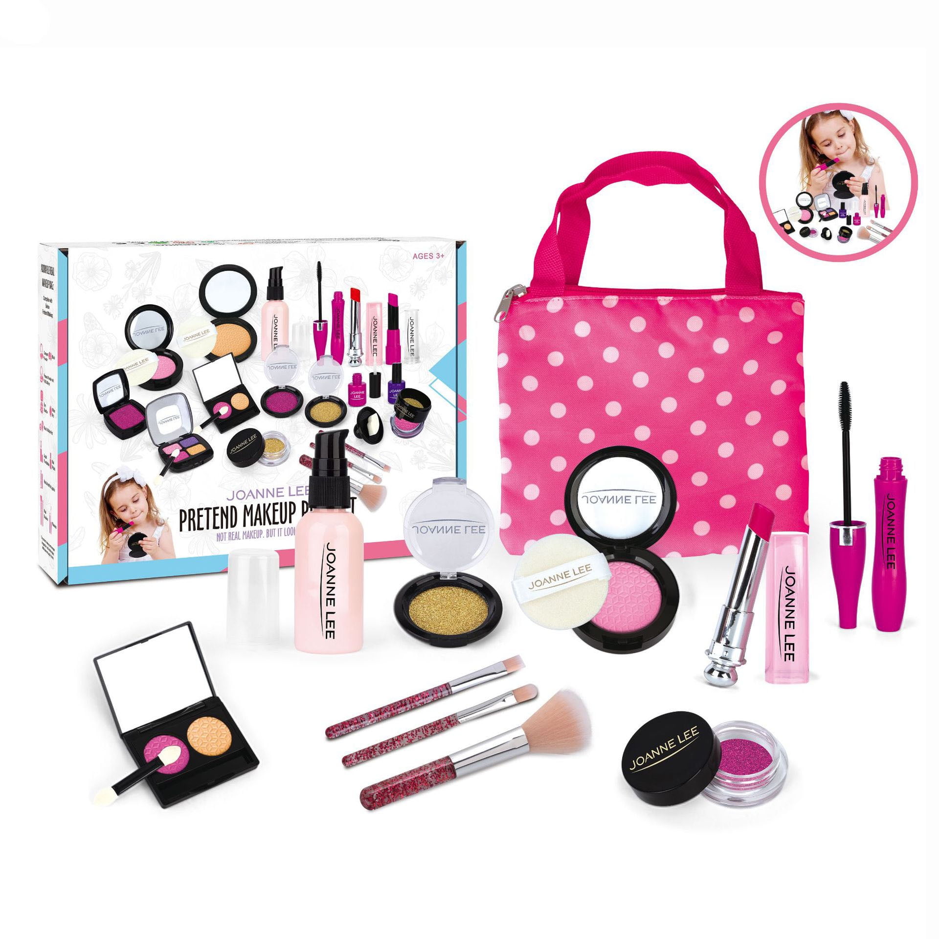 Private Jungle Kids Makeup Kit, Pretend Play Makeup Cosmetic Toy for Girls, Fake Makeup Toy Birthday Christmas Gift