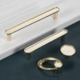thumbnail image 3 of Manija de oro redondo / anillo mando moderno raya tira de zinc aleación decoración plaid fino grano decoración puerta cajón gabinete cocina baño, 3 of 7