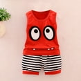 thumbnail image 2 of Fesfesfes Baby Kids Boys Girls Sleeveless Cartoon Patterns Vest Tank+Striped Shorts Set, 2 of 4