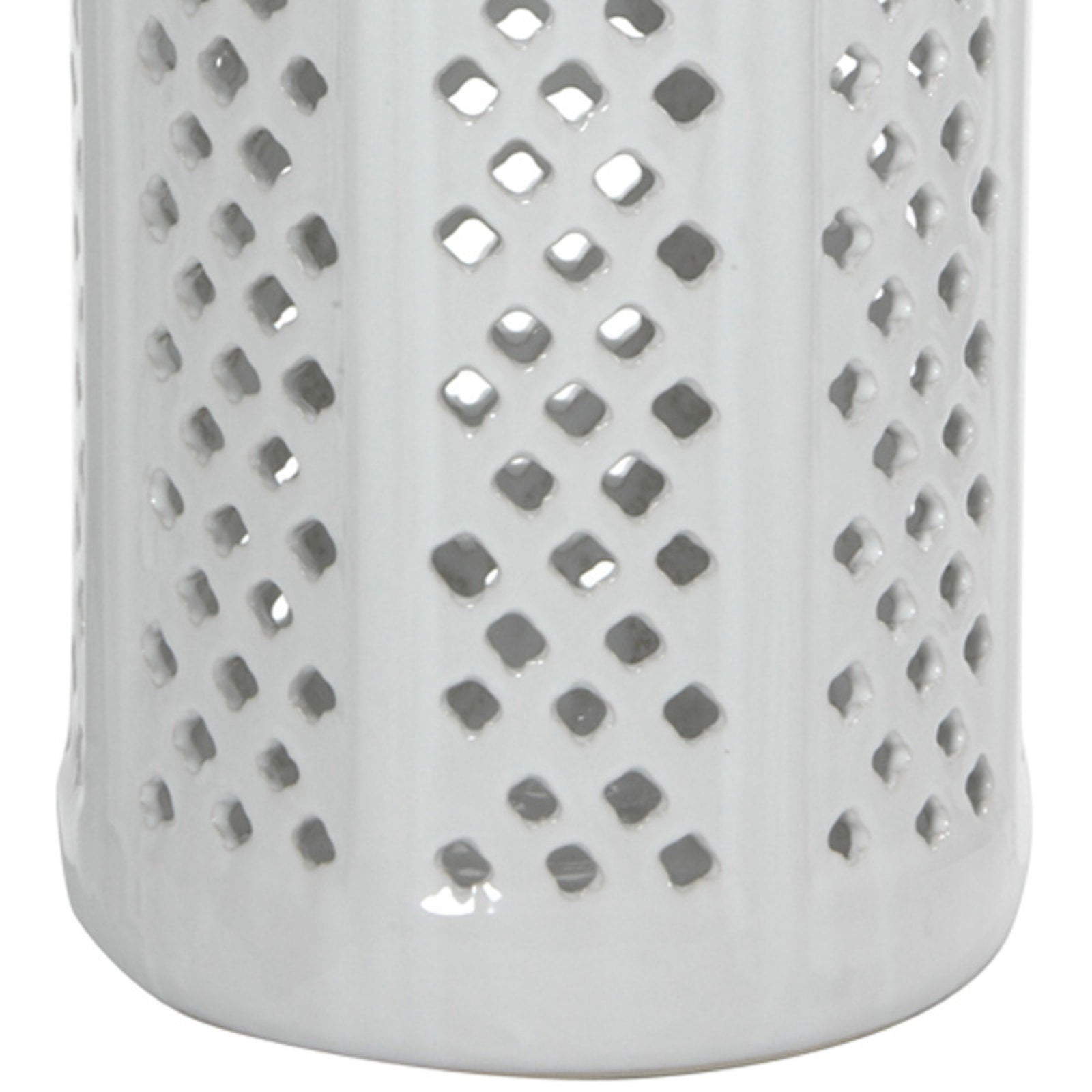 Red Lantern 17" Carved Lattice Decorative Umbrella Stand