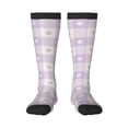 thumbnail image 1 of Fotbe Floral Purple Buffalo Plaid Calcetas Divertidas Estampadas para Hombre y Mujer, Calcetas de Algodón hasta la Rodilla para Caminar, Correr, Enfermería y Embarazo, 1 of 6
