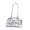 thumbnail image 1 of Bolso de hombro de piel sintética perfecl para mujer elegante tipo hobo plata, 1 of 8
