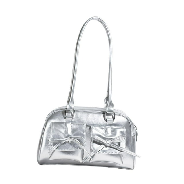Bolso de hombro de piel sintética perfecl para mujer elegante tipo hobo plata