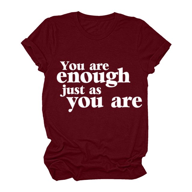 Cathalem T-Shirts Décontractés Oversize pour Femmes Été Col Rond Manches Courtes Basiques, Vin m