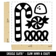 thumbnail image 2 of Christmas Candy Peppermint Ribbon Cane Gumdrop Self-Inking Rubber Stamp Ink Stamper - Orange Ink - Small 1 Inch, 2 of 7