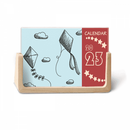 Simple Geometry Hand Painted Kite Pattern Desk Calendar Desktop Decoration 2023