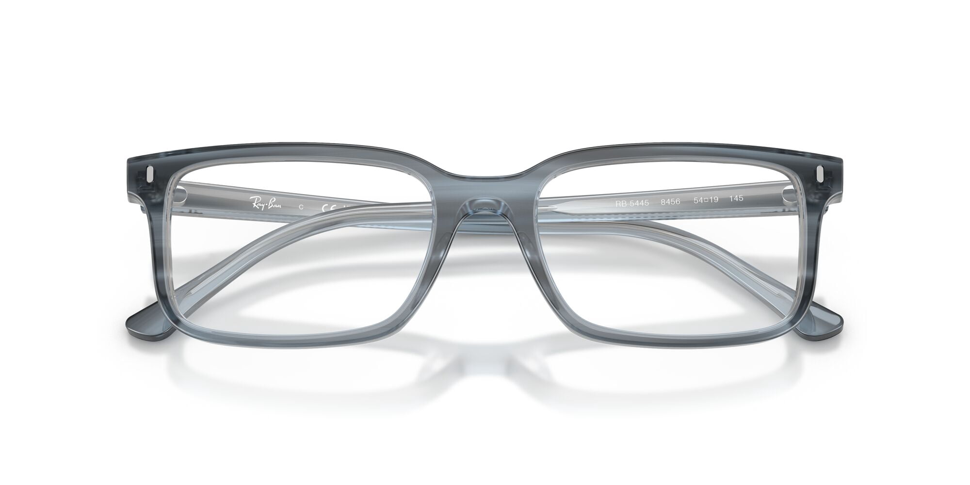 Ray-Ban RB5445 Optics Glasses, Prescription Eyeglasses with Case, Demo Lens/Striped Blue, Size 54