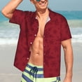 thumbnail image 5 of Lsque Christmas Red Snowflakes pattern Hawaiian Shirt for Men, Unisex Summer Beach Casual Short Sleeve Button Down Shirts-Small, 5 of 9